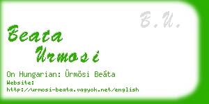 beata urmosi business card