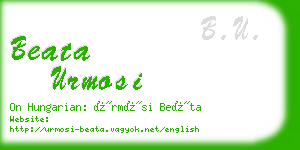 beata urmosi business card